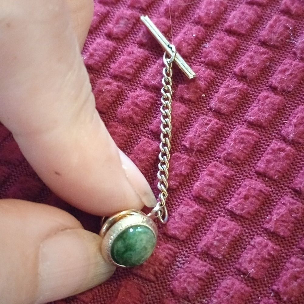 Beautiful jade tie tack